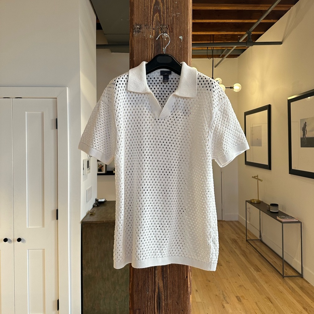 H&M (Men’s L) White Knit Polo